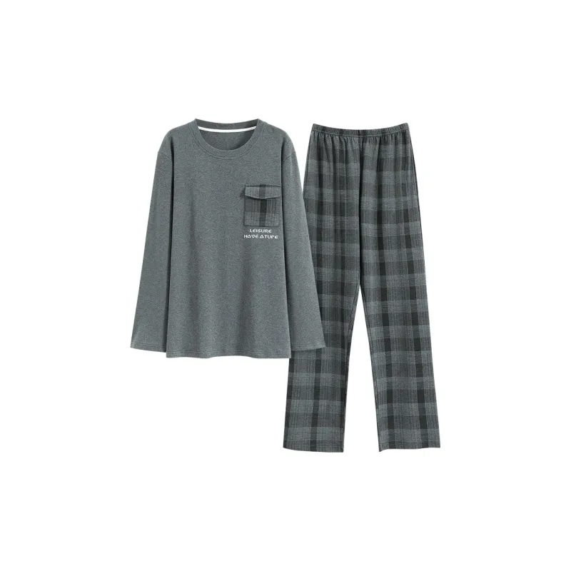 FENTENGCARE Pajama Set Men's Dark Heather Gray-0