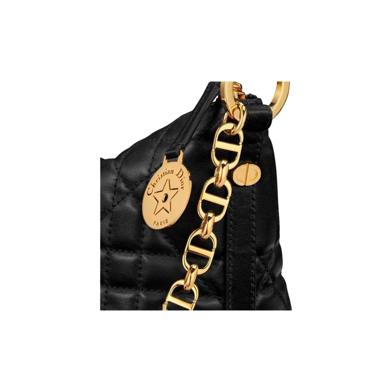 DIOR Lambskin One Shoulder Handbags Women's Black-5