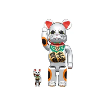 BE@RBRICK Lucky Cat Good Luck Ten Million Ryo Silver Plated