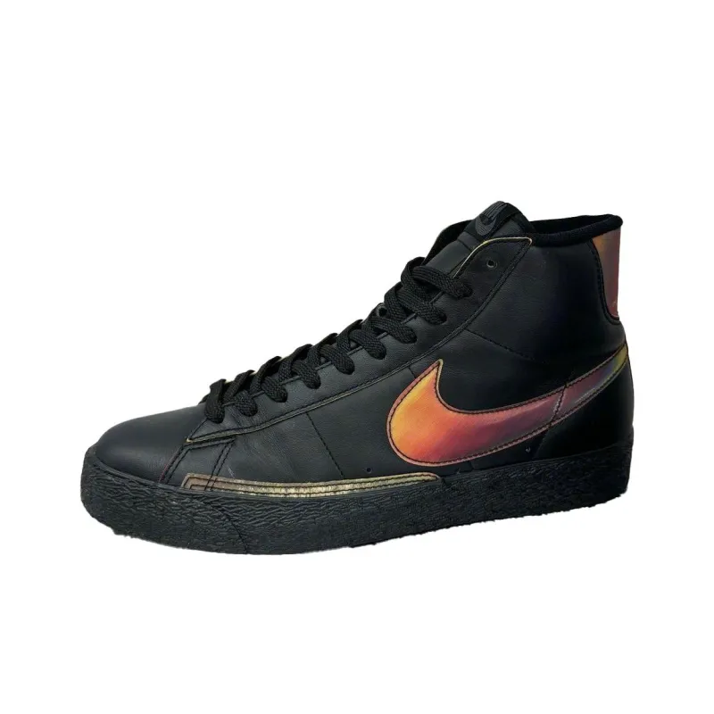 Nike Blazer High Anti-Slip Wear-Resistant High-Top Skateboard Shoes Unisex Black-0
