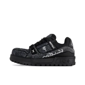 LOUIS VUITTON Trainer Low Top Skateboard Shoes Men's Black