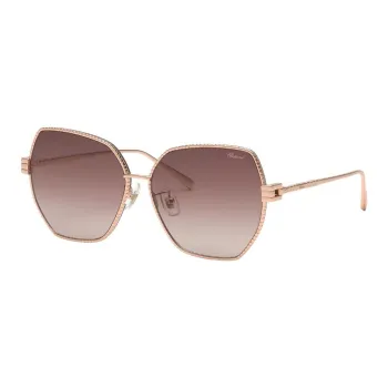 CHOPARD Titanium Irregular Shape Sunglasses Women's Rose Gold