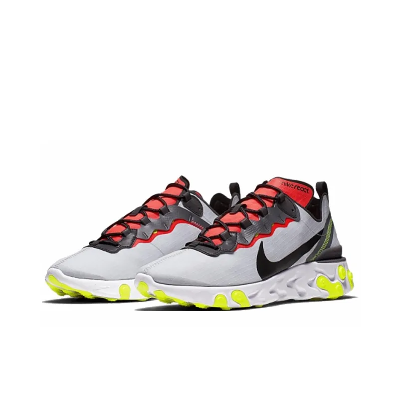Nike React Element 55 Pure Platinum Bright Crimson Volt-2