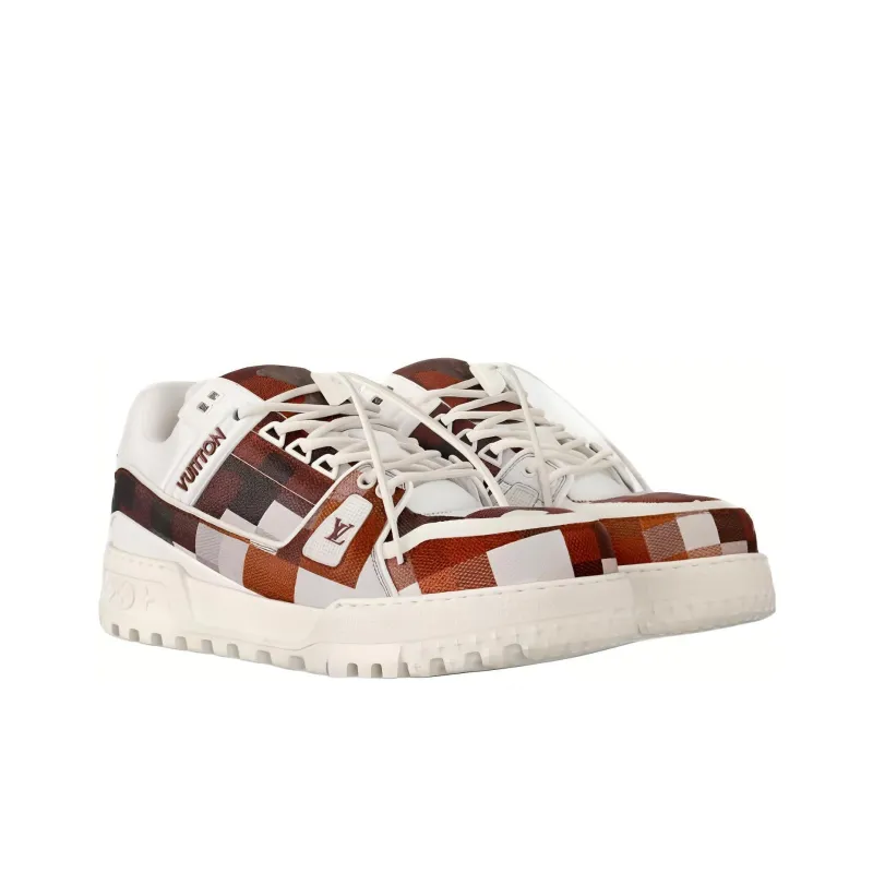LOUIS VUITTON Trainer Maxi Low Top Skateboard Shoes Unisex Chestnut Brown-2