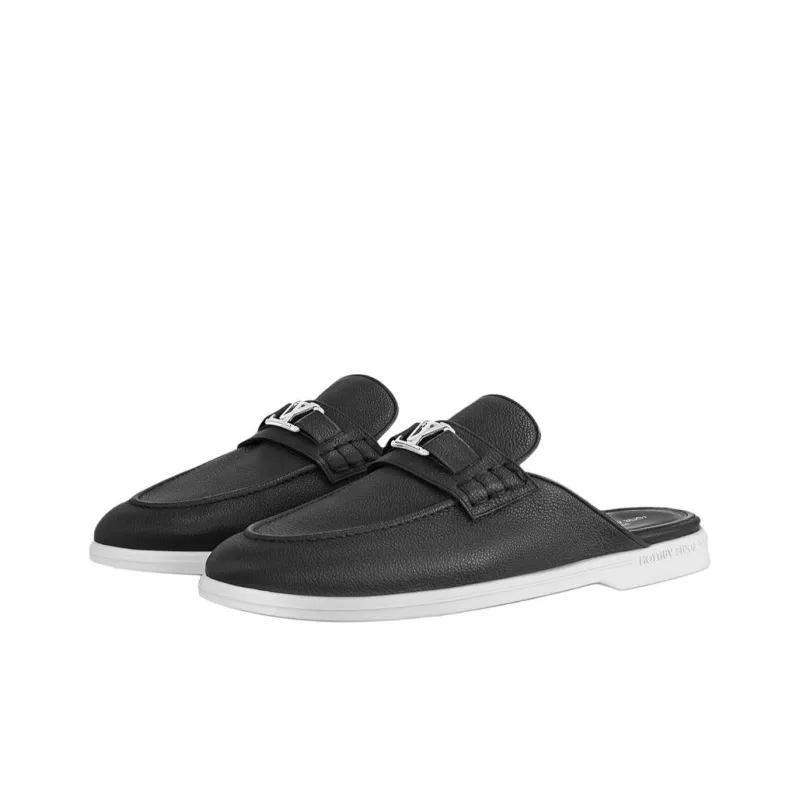 LOUIS VUITTON Estate Slip Resistant Fashion Slippers Men's Black-2