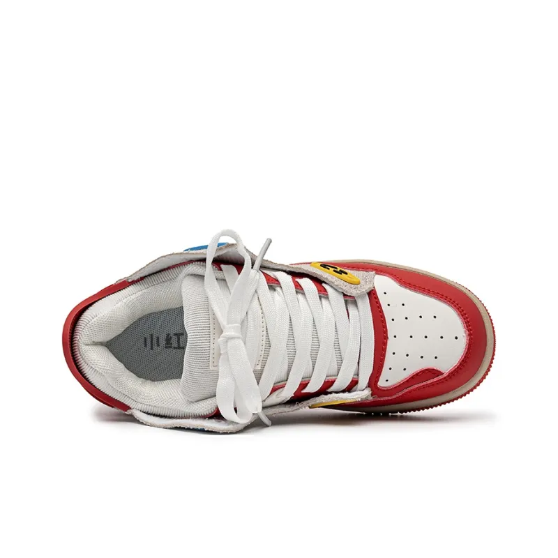 Little Red Man Anti Slip Wear Resistant Low Top Skateboard Shoes Unisex-9