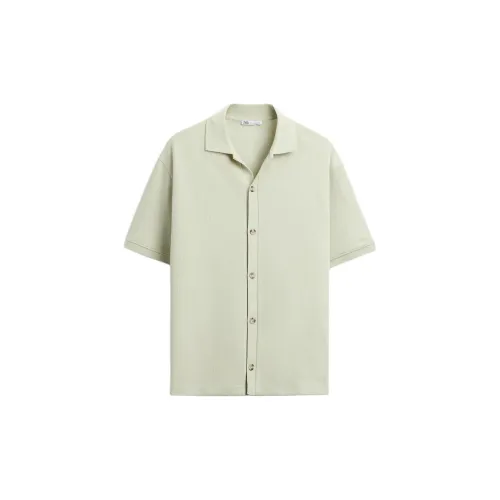 ZARA Shirts Men Light Green