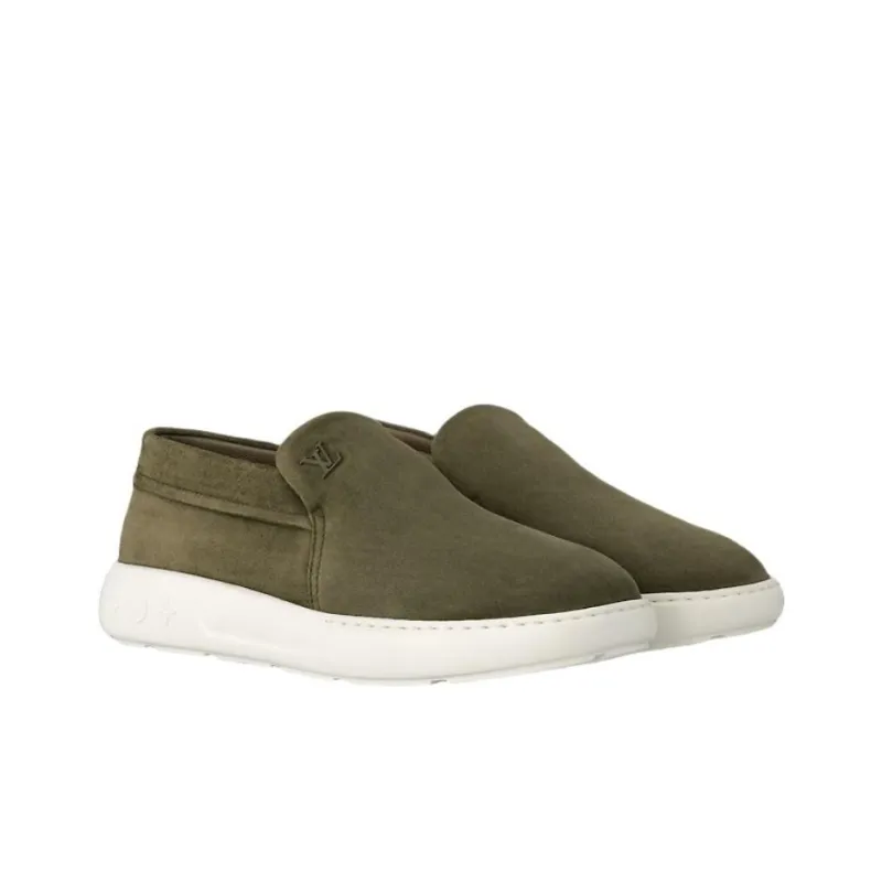 LOUIS VUITTON Pacific Coast Casual Shoes Men's Green White-2