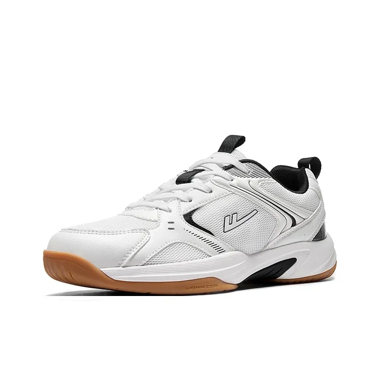 Warrior Wear resistant Lightweight Breathable And Non slip. Low Top Badminton Shoes Men's White Black-1