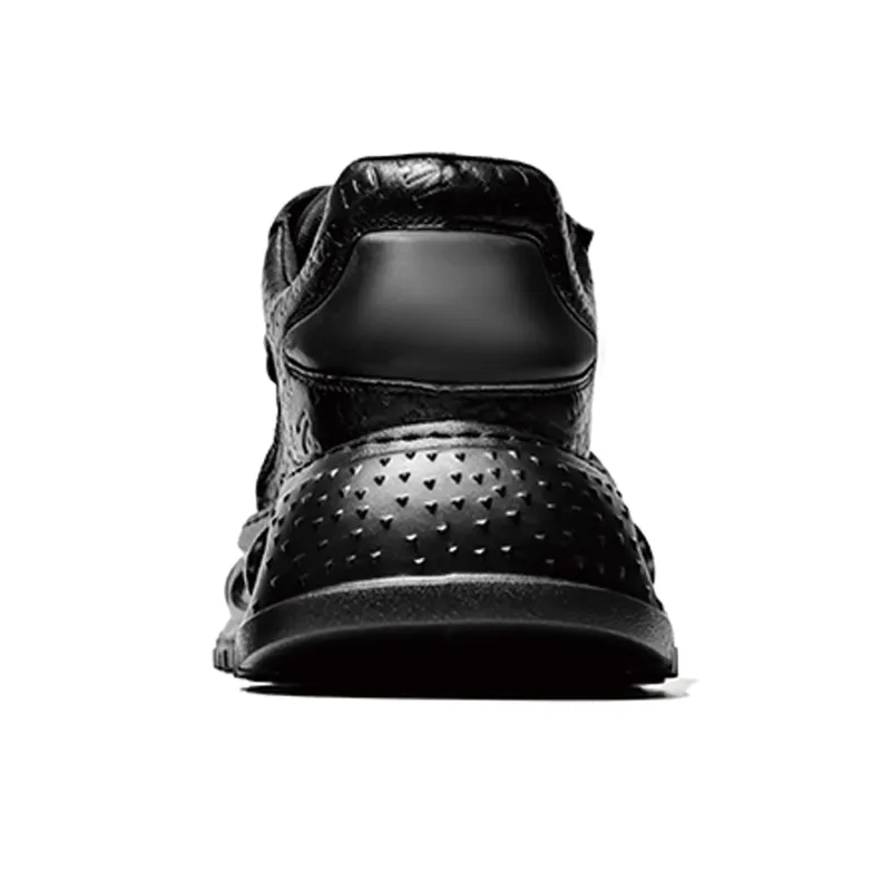 BUFFALO BOUND Anti-Slip Wear-Resistant Breathable Height Increasing Low-Top Chunky Sneakers Men's Black-3
