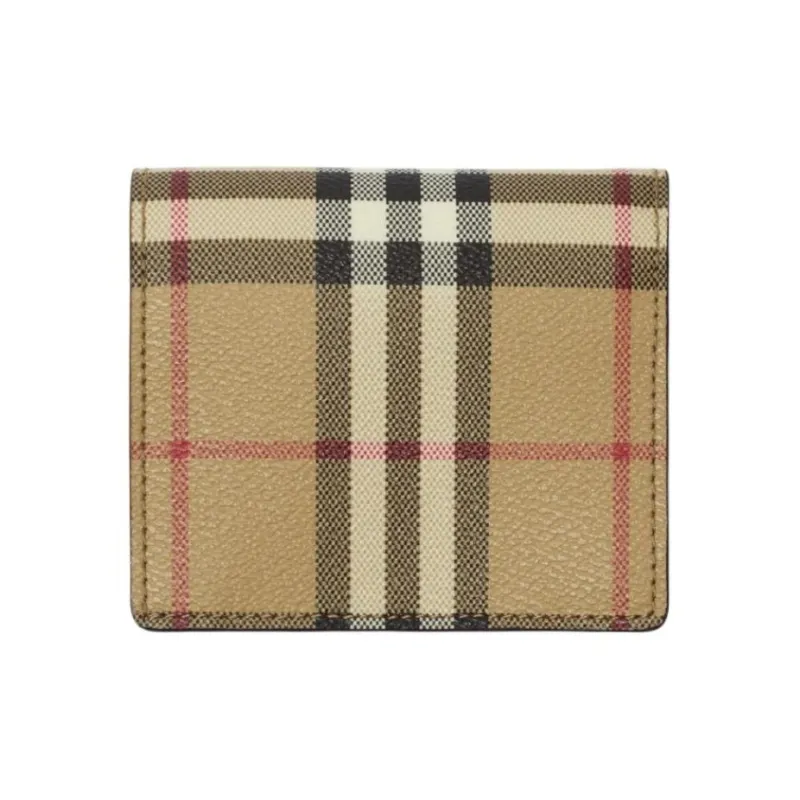 Burberry Polyurethane And Polyester Blend Wallet Small Size Women's Beige-1