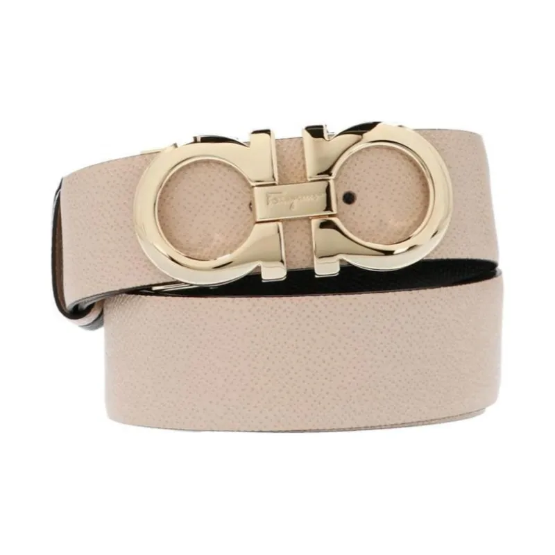 FERRAGAMO Brand Logo Calfskin Leather Belts Women's Pink Width  3.5cm-0