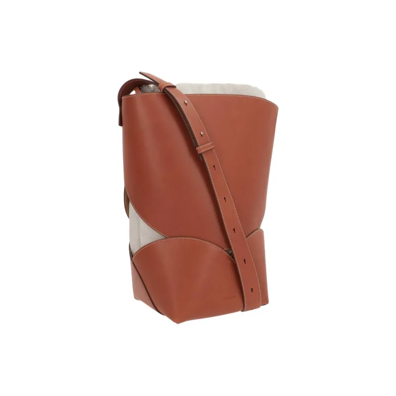 JIL SANDER Logo Embossed Drawstring Bucket Bag-1