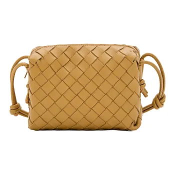 Bottega Veneta LOOPIntrecciato Lambskin Camera Bags Crossbody Bag Shoulder Bag Women's Beige