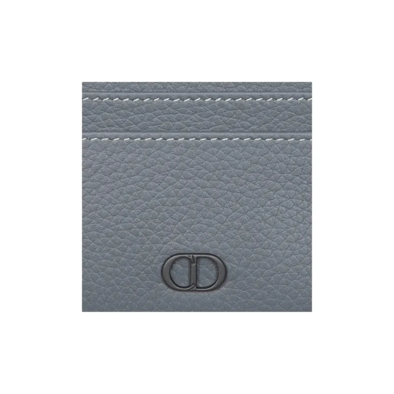 DIOR Grained Calfskin Card Holder Men's Dark Gray-2