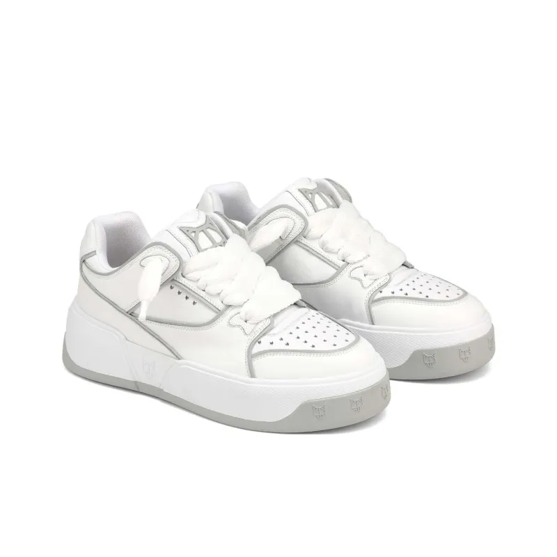 Naked Wolfe Kash Slip Resistant Low Top Skateboard Shoes Men's White-3