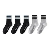 Black with Blue Stripes 3-Light Gray with Black Stripes 2[5 Pack]