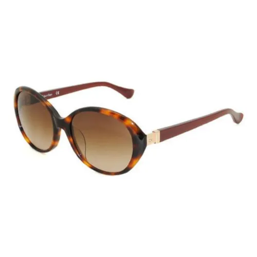 CALVIN KLEIN Plastic Oval Sunglasses Men's Brown