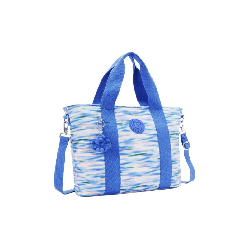 Kipling Polyester Shoulder Bag, Crossbody Bag, Handbag Large Size Women's Blue White-1