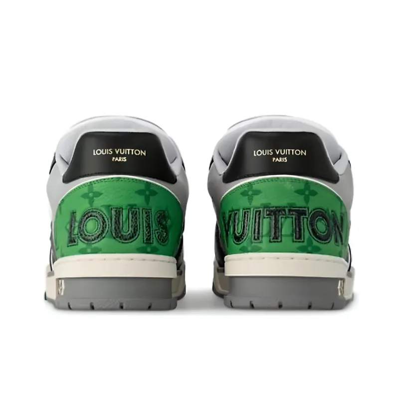 LOUIS VUITTON Lv Trainer Monogram Strap Black White Green-3