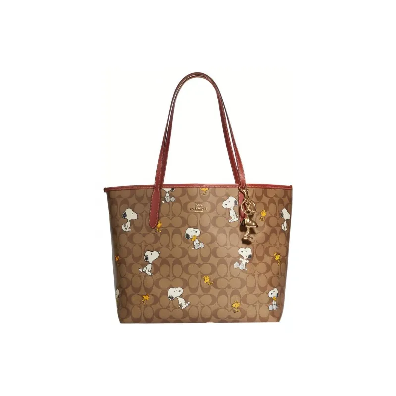 COACH SNOOPY X Peanuts Collaboration Metal Plated Bag Charm Bag Merch Women's Gold-5