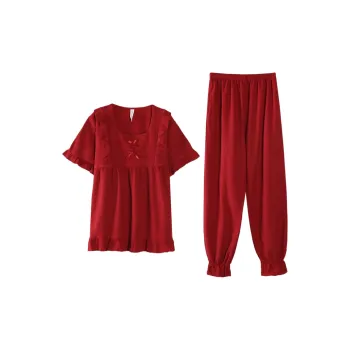 The Story Of The Flower Season Pajama Set Women's Brick Red