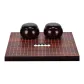 Dark Color Wooden Jar+Solid Wood Red Tray+Imitation Jade (Includes Practical Gift Package)
