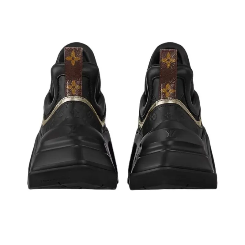 LOUIS VUITTON Slip Resistant Low Top Chunky Sneakers Women's Black-5