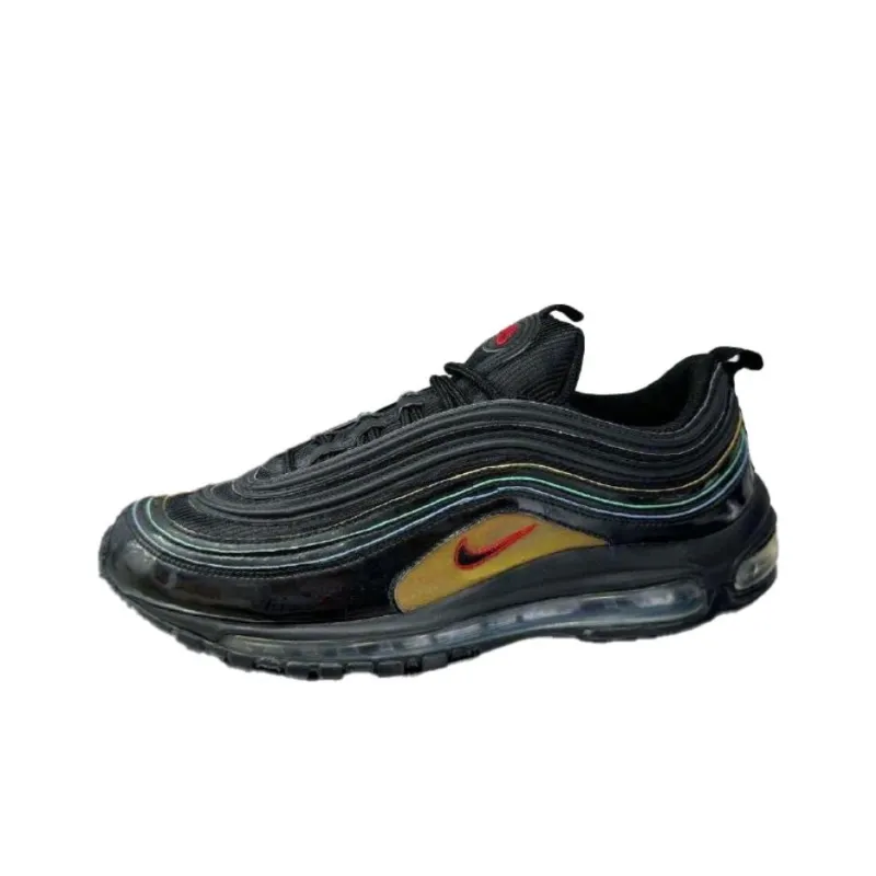 Nike Air Max 97 Anti-Slip Wear-Resistant Low-Top Casual Running Shoes Unisex Black-0