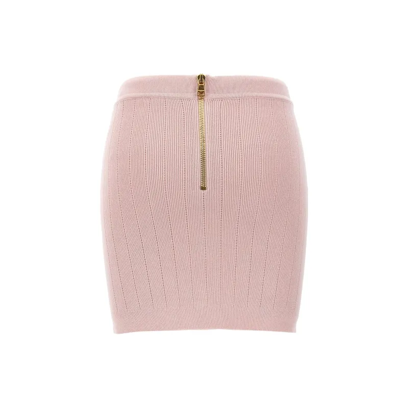 BALMAIN Button Detailed High Rise Mini Skirt-1