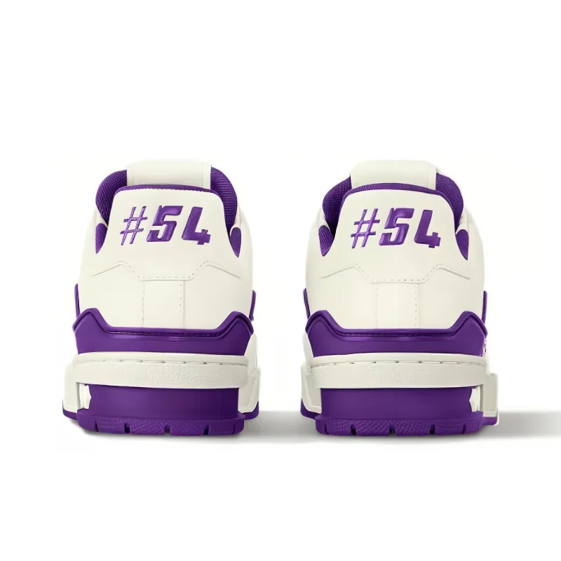 LOUIS VUITTON Trainer Low Top Skateboard Shoes Women's Purple White-3
