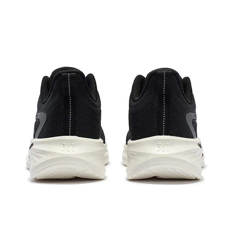 361° Wear Resistant Low Top Running Shoes Men's Black White-3