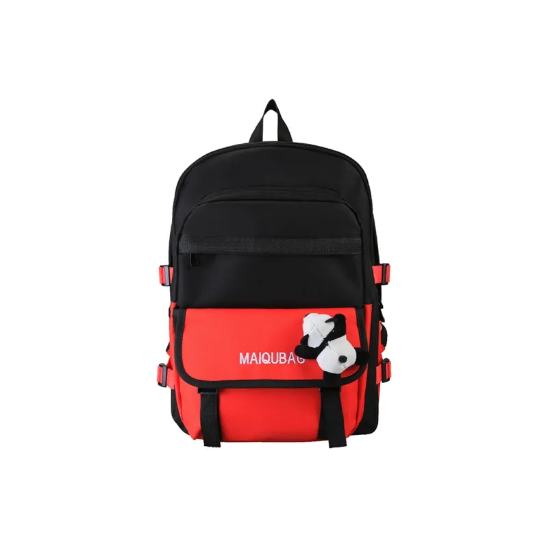 Parker Bear Canvas Backpack Regular Unisex Yellow/Red/Green/Black-6