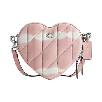 COACH Heart Sheepskin Heart Shaped Bag, Shoulder Bag, Crossbody Bag Trumpets Women's Mixed Pink