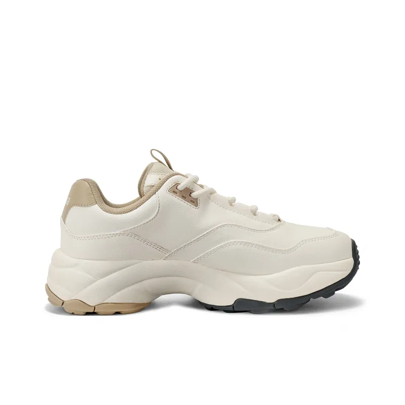 Kappa Anti Slip Wear Resistant Low Top Chunky Sneakers Unisex Winter White/Gray Khaki-1