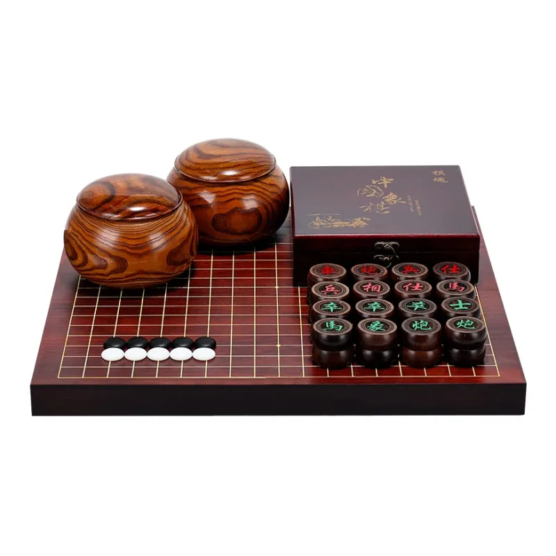 Imono Go Board Double Sided Beginner Set Genuine Yunzi Black White Chinese Chess 2 in 1 Solid Wood Board Games-5