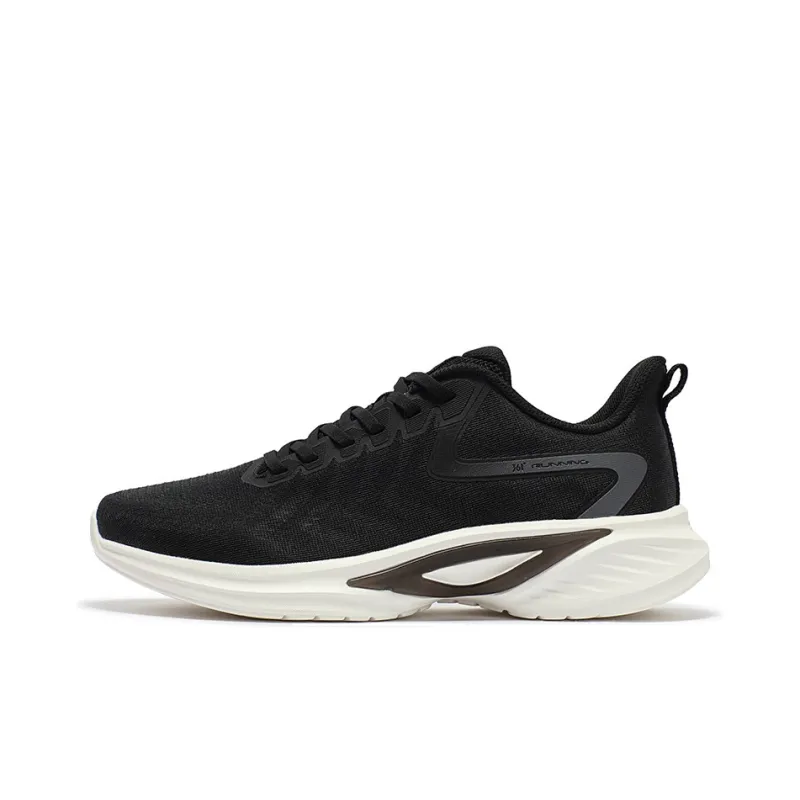 361° Wear Resistant Low Top Running Shoes Men's Black White-0