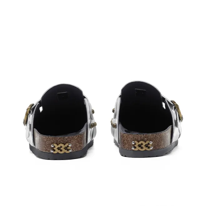 PCCVISION x BBIMP Abrasion Resistant Closed Toe Slippers, Birkenstock Shoes Unisex Silver-2