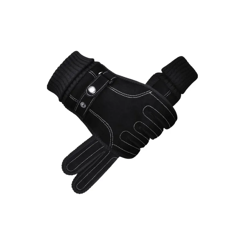 HLA Pigskin Leather, Polyester Fiber Leather Glove Men's-0