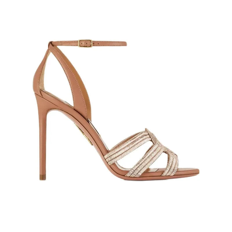 AQUAZZURA Feli One Strap Sandals 10.5cm Women's Light Brown-1