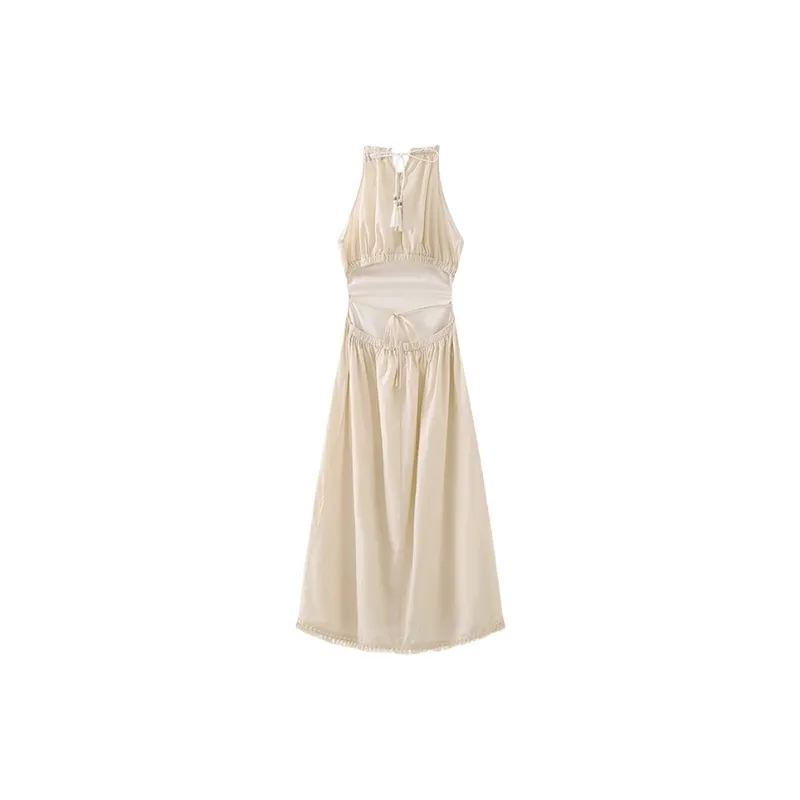 Zukizuki Sleeveless Dress Women's White-1