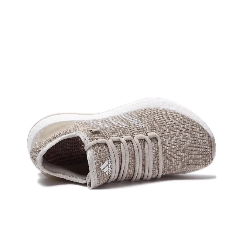 Adidas Pure Boost Cream Coloured White Shoes 'Light White'-4