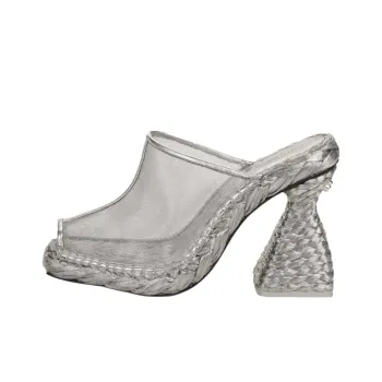 CULT GAIA Slide Slippers 10cm Women's Silver