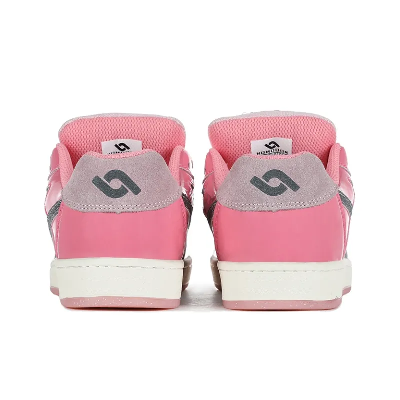 HOMDOON Puffy Shoes Anti Slip Wear Resistant Low Top Skateboard Shoes Unisex Fuchsia-4