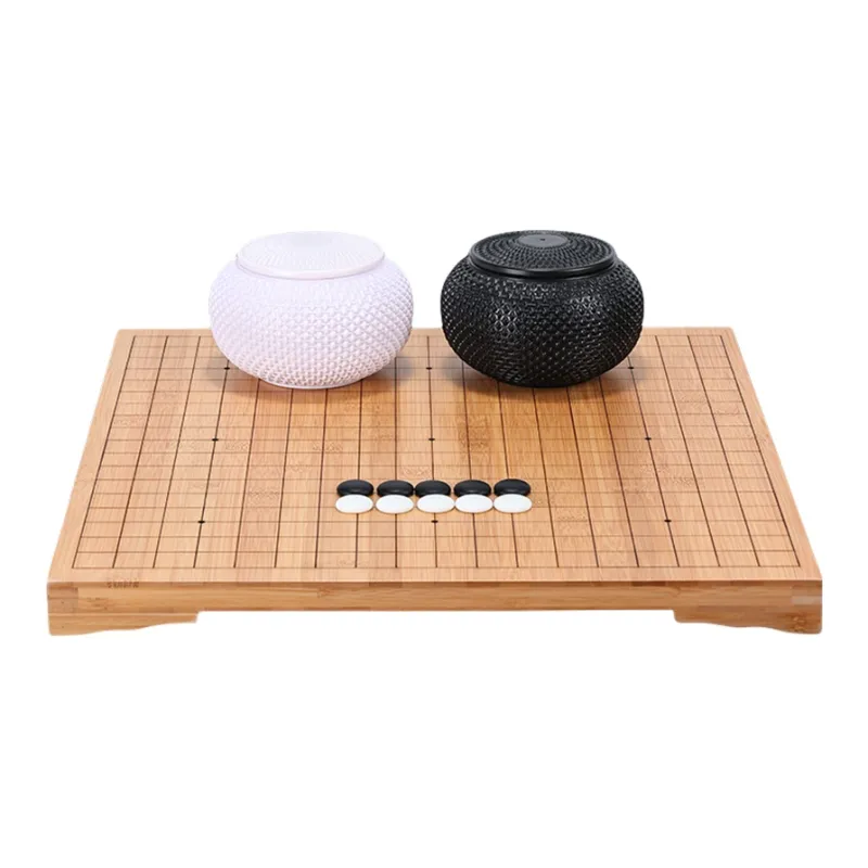 Imono Go Board Set With Yunzi Beginner Black White Five In A Row Stones Solid Wood Chess 2 in 1 Board Games-5