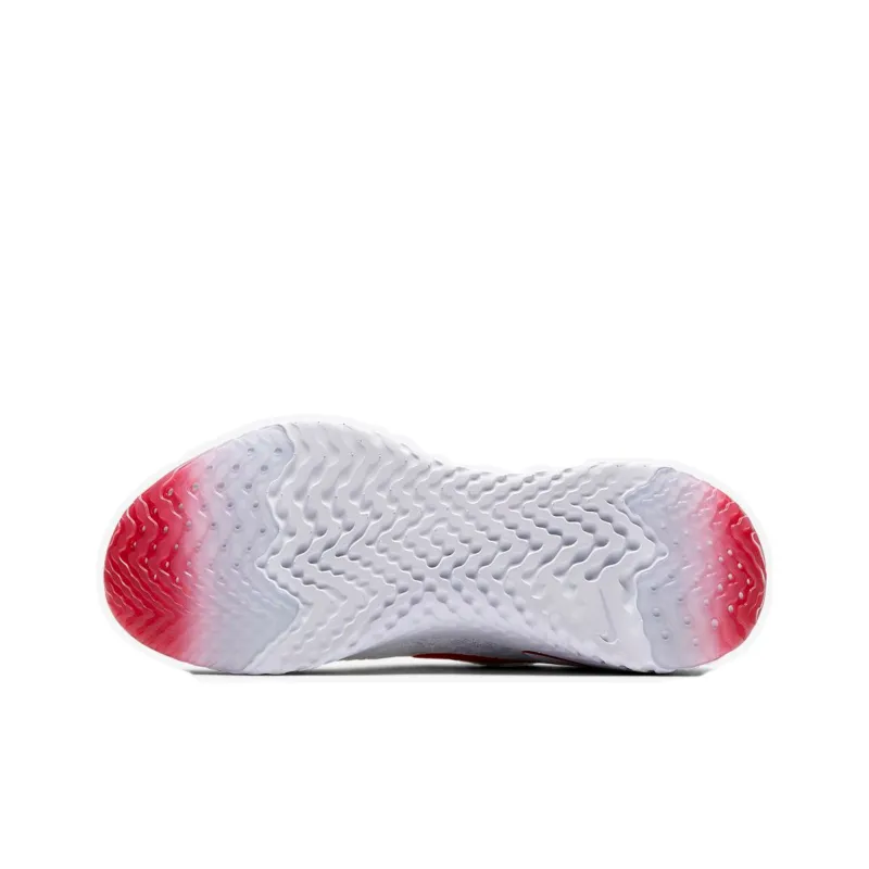 Nike Epic React Flyknit Non-slip Lightweight Low-Top Running Shoes GS White Red-4