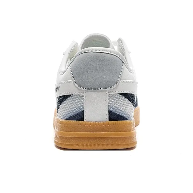 Warrior Lightweight Wear Resistant And Slip Resistant Low Top Skateboard Shoes Women's Ecru Gray Blue-2