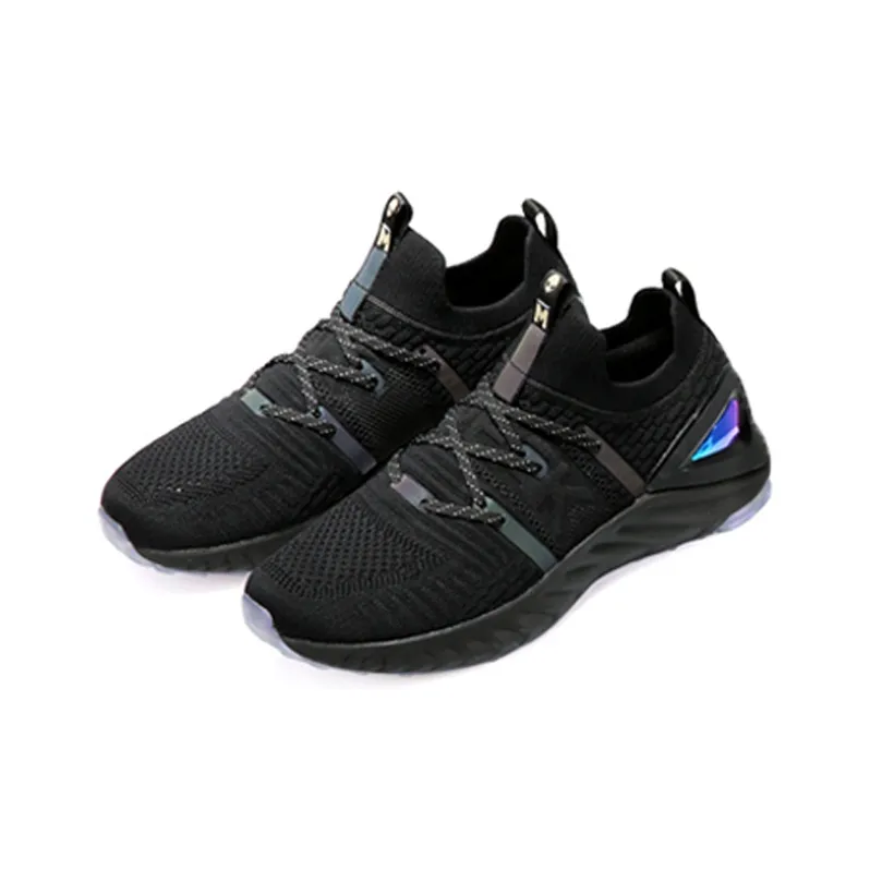 HEIYIREN x PEAK Shock Absorbers With Slip Resistant Features Low Top Running Shoes Men's Black-3