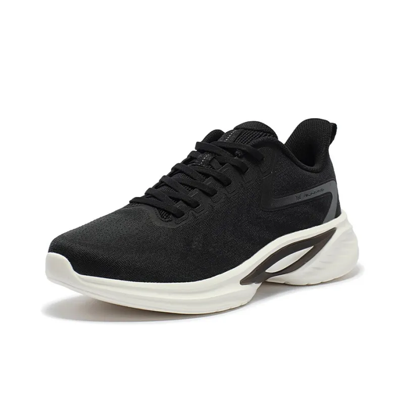 361° Wear Resistant Low Top Running Shoes Men's Black White-1