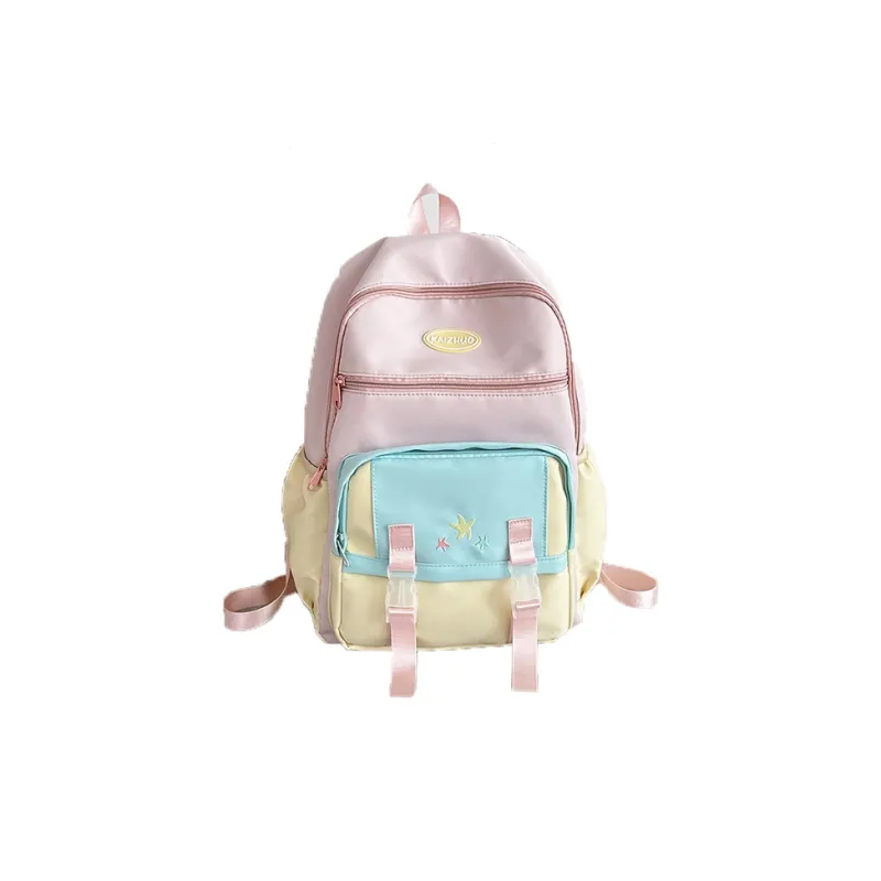 KAKAXI Nylon Backpack Women's Blue/Pink-3